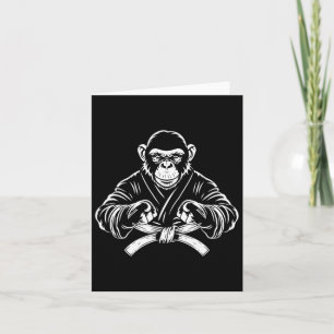 Tarjeta Dibujo de monos Karate Kickboxing Jiu-jitsu Mma Ma