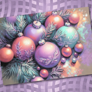 Tarjeta Dibujo de motivos de Navidad con pasteles duros pú