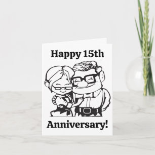 Tarjeta Dibujo de parejas de aniversario de personalizable