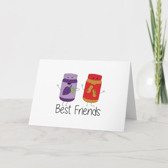 Tarjeta Dibujo de PB y J Best Friends Pb y J BFF (Anverso)