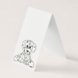 Tarjeta Dibujo de perro de peluche dálmata contorno simple