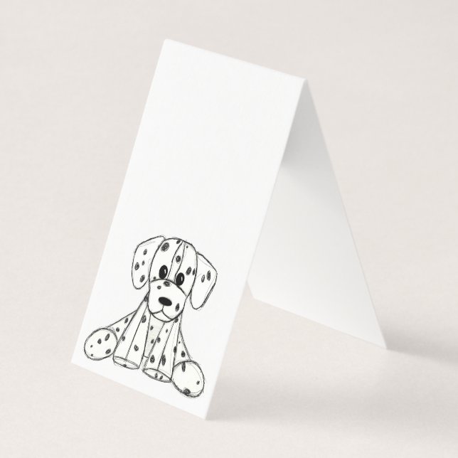 Tarjeta Dibujo de perros rellenos dálmatas esquema simple  (Anverso)