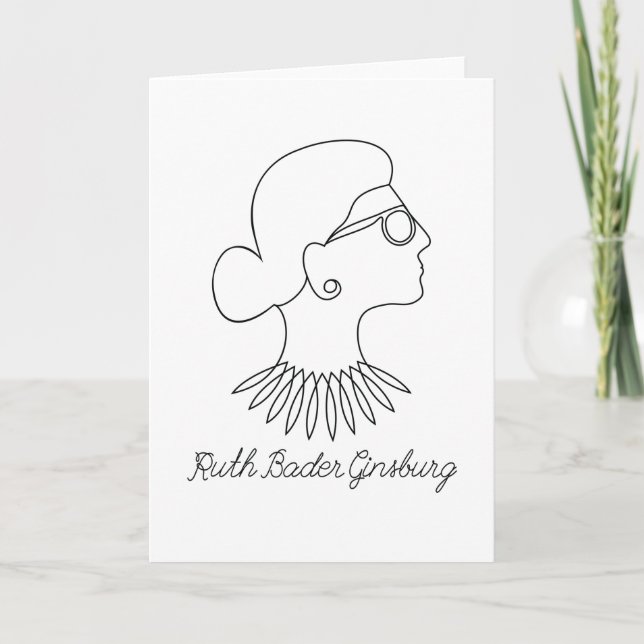Tarjeta Dibujo de RBG Ruth Bader Ginsburg (Anverso)