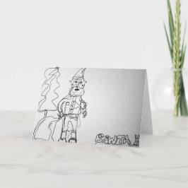 Tarjeta Dibujo de Santa Contour