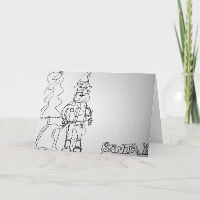 Tarjeta Dibujo de Santa Contour (Anverso)