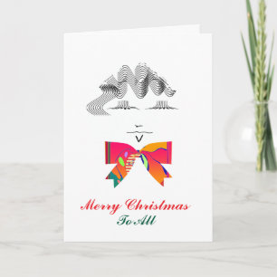 Tarjeta Dibujo de señora con Feliz Navidad para todos