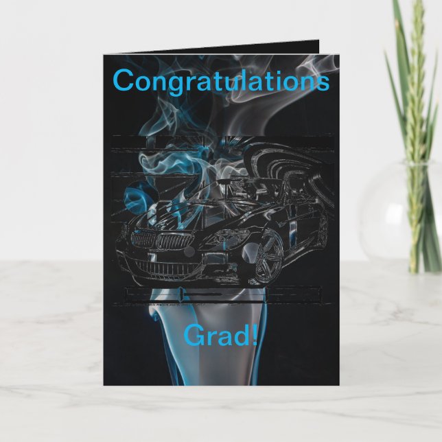 Tarjeta dibujo de tinta de montaje - coche deportivo la pi (Anverso)