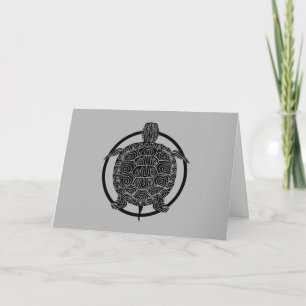 Tarjeta Dibujo de tortugas - Serie Círculo de vida silvest