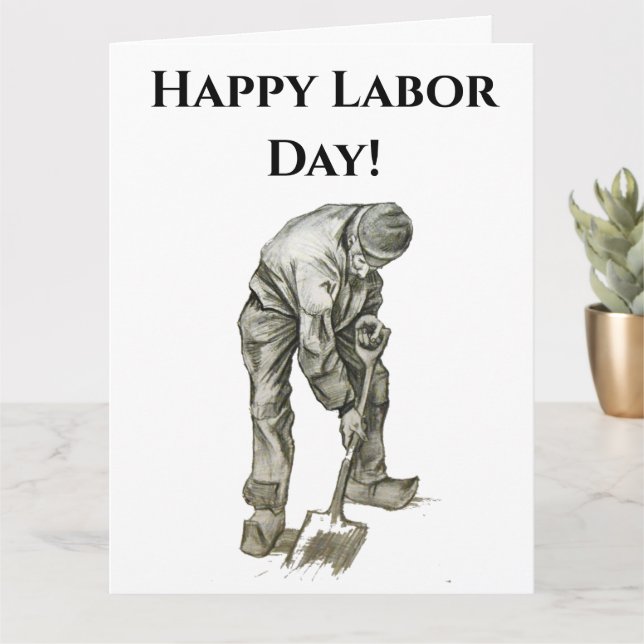 Tarjeta Dibujo de un trabajador de Van Gogh en el Día del  (Planta pequeña)