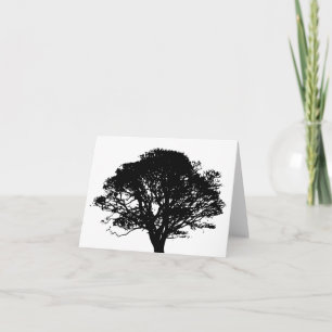 Tarjeta Dibujo del Bella Artes gótico del árbol de roble n