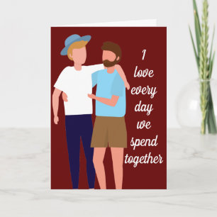 Tarjeta Dibujo Día de San Valentín de homosexuales de colo