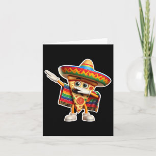 Tarjeta Dibujo divertido de pizza mexicana de baile Amante
