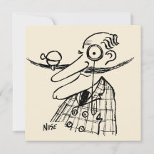 Dibujo divertido de un aristócrata con bigote de m