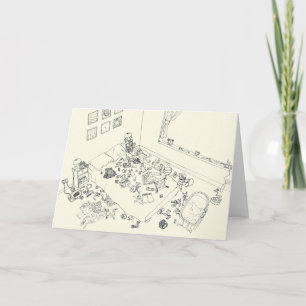 Tarjeta Dibujo divertido de una nueva mamá y bebé desde ar