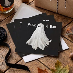 Tarjeta Dibujo Divertido Fantasma de Halloween Pasado