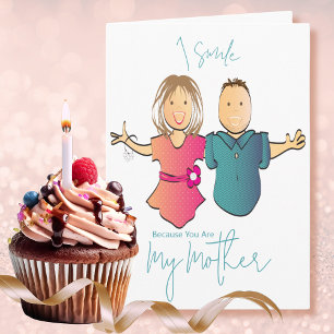 Tarjeta Dibujo divertido y sarcástico de madre en cumpleañ