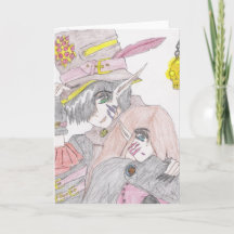 Dibujo espeluznante de lápiz de colores en pareja