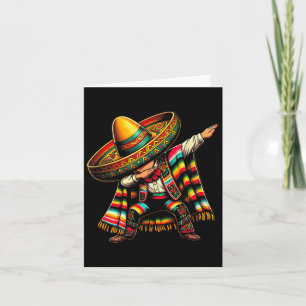Tarjeta Dibujo festivo Cinco De Mayo Niño Mexicano Baile F