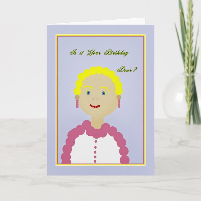 Tarjeta Dibujo humorístico de cumpleaños de lady Yellow y  (Anverso)