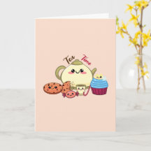 Dibujo Kawaii de Hora del Té y Dulces Adorable