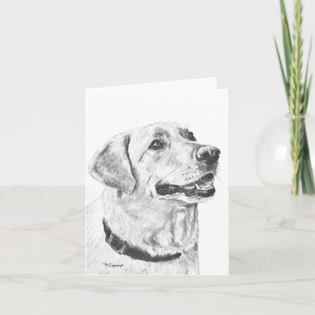 Tarjeta Dibujo Labrador Recuperador (Anverso)