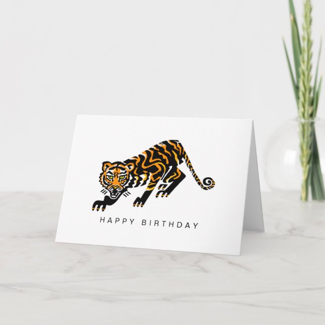 Tarjeta Dibujo manual - TIGER - Vida silvestre - Naturalez (Anverso)