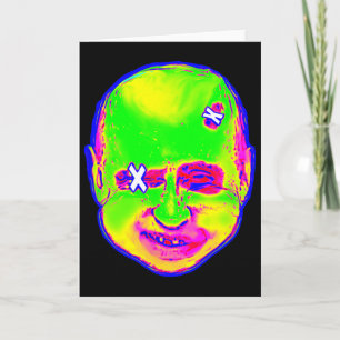 Tarjeta Dibujo Retro Putin Payaso Divertido de Halloween d