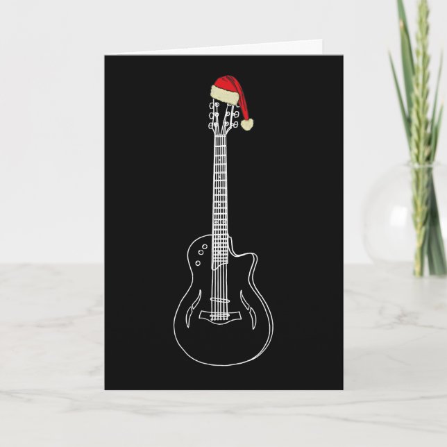 Tarjeta Dibujo simple de guitarra navidades (Anverso)