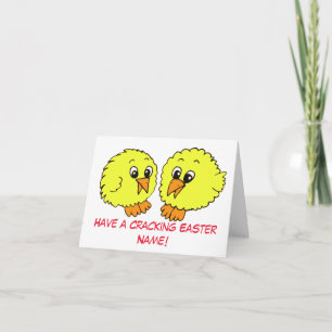 Tarjeta Dibujos Animados De Pollitos De Pascua Divertidos