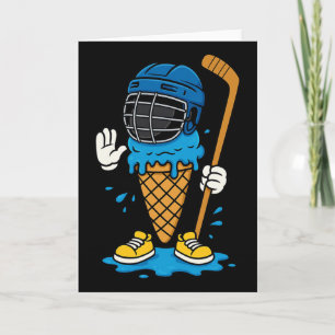 Tarjeta Dibujos Animados Divertidos De Hockey Helado Porte