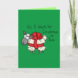 Tarjeta Dibujos Animados Divertidos De Navidad De Ovejas L