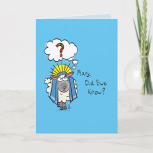 Tarjeta Dibujos animados divertidos de ovejas cristianas d