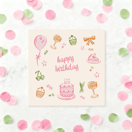 Tarjeta Dibujos caprichosos de cumpleaños feliz