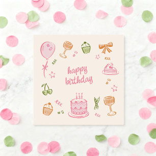 Tarjeta Dibujos caprichosos de cumpleaños feliz