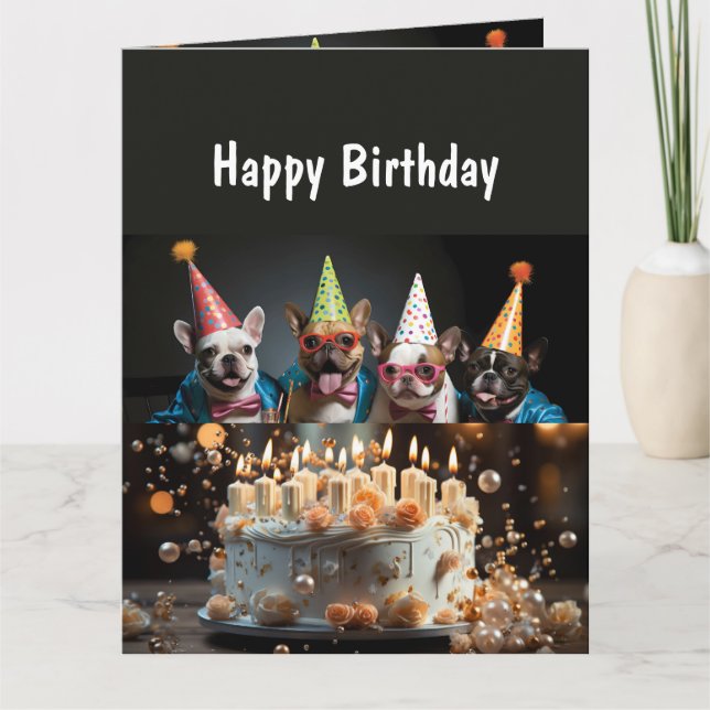Tarjeta Dibujos divertidos de animales para cumpleaños de  (Anverso)