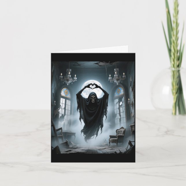 Tarjeta Dibujos divertidos de fantasmas con manos en forma (Anverso)
