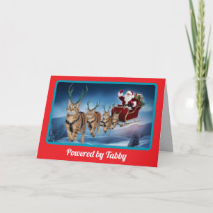 Tarjeta Dibujos Divertidos de Reno Tabby Navidad