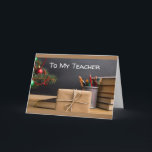 TARJETA DICE MERRY CHRISTMAS MAESTRO CON CHALKBOARD<br><div class="desc">TODAS MIS TARJETAS ESTÁN HECHAS CON AMOR Y QUIERO QUE TODOS SABAN QUE "TODOS" PUEDEN SER "ESPECIALES" SOLO PARA USTEDES EN SEGUNDOS CAMBIANDO CUALQUIERA DE LOS VERSOS DENTRO Y FUERA. ¡¡¡GRACIAS POR DETENERME EN 1 DE MIS 8 TIENDAS!!!</div>