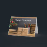 TARJETA DICE MERRY CHRISTMAS MAESTRO CON CHALKBOARD<br><div class="desc">TODAS MIS TARJETAS ESTÁN HECHAS CON AMOR Y QUIERO QUE TODOS SABAN QUE "TODOS" PUEDEN SER "ESPECIALES" SOLO PARA USTEDES EN SEGUNDOS CAMBIANDO CUALQUIERA DE LOS VERSOS DENTRO Y FUERA. ¡¡¡GRACIAS POR DETENERME EN 1 DE MIS 8 TIENDAS!!!</div>