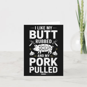 Tarjeta Dicho Divertido De Barbacoa Me Gusta Mi Cerdo Frot