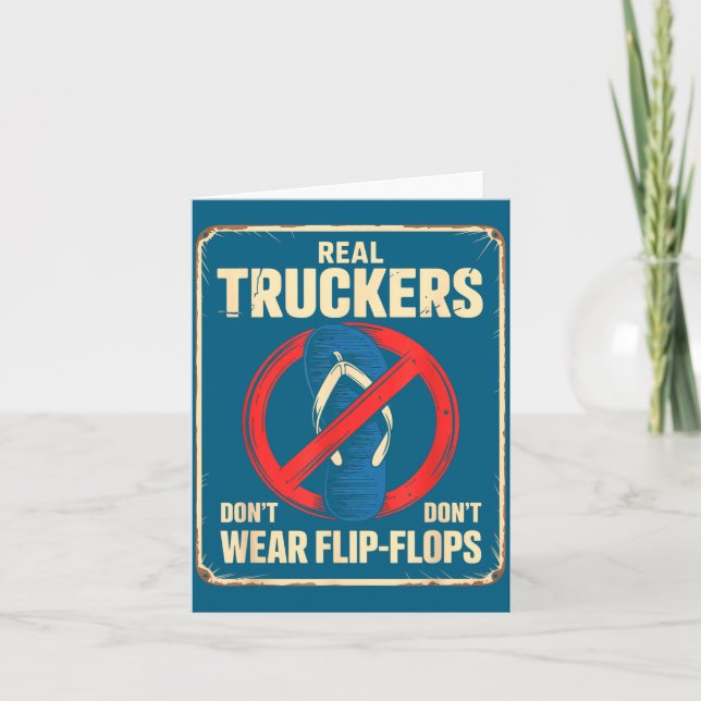 Tarjeta Dicho Divertido de Camionero Sin Chanclas Orgullo  (Anverso)