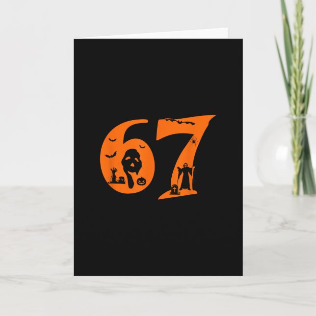 Tarjeta Dicho divertido de meme número 67 6 7 Seis Siete A (Anverso)