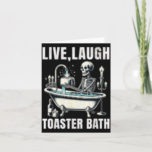Tarjeta Dicho divertido de meme Vive Ríe Tostadora Baño Ga