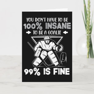 Tarjeta Dicho divertido de portero de hockey sobre hielo