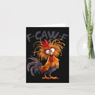 Tarjeta Dicho divertido F Caw F Pollo Gallo Meme Chiste