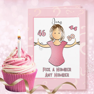 Tarjeta Dicho divertido para cumpleaños 50 mujer caricatur