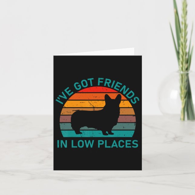 Tarjeta Dicho divertido retro de Corgi para el día de los  (Anverso)