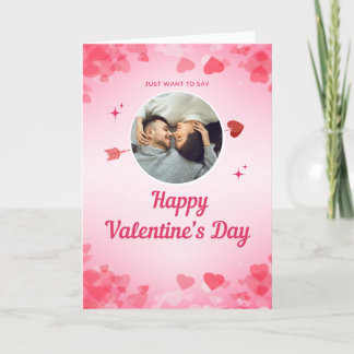 Tarjeta Diciendo feliz Día de San Valentín rosado plegable