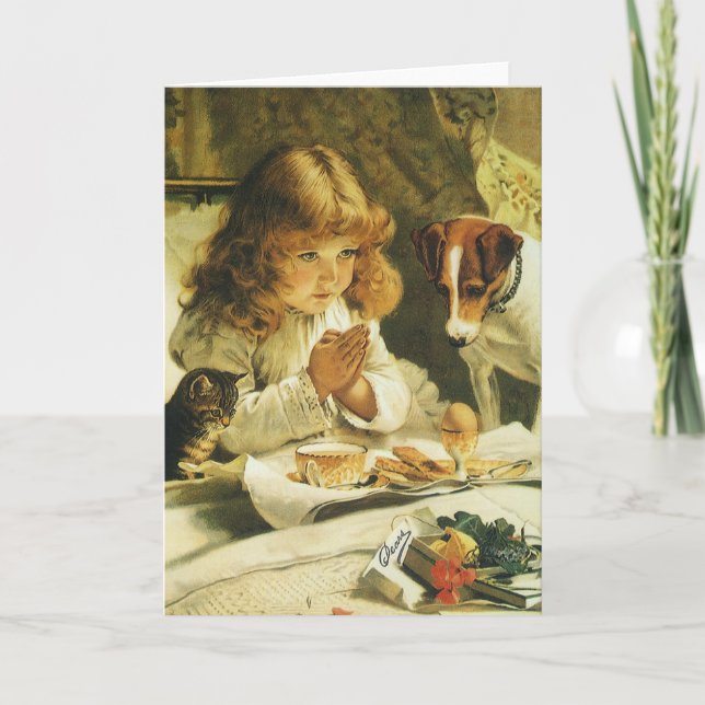 Tarjeta Diciendo nuestras oraciones, Suspender Charles Bur (Anverso)