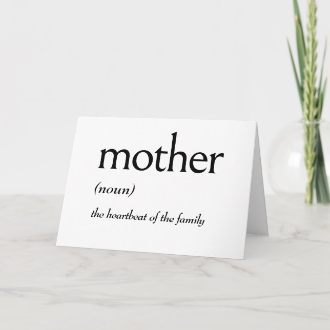 Tarjeta Dictionary Definition for MOTHER (Anverso)